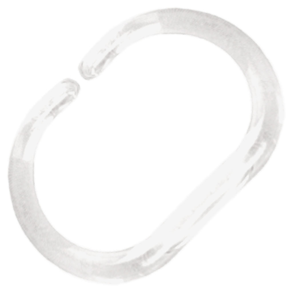 Duschvorhangringe in C-Form aus Kunststoff, transparent, 12 Stück image number 0