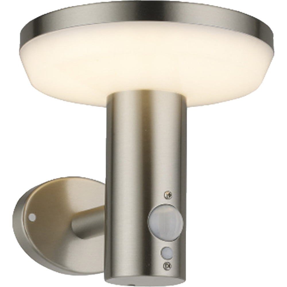 LED Solar Wandleuchte rund 4,4 W in silber mit Bewegungsmelder