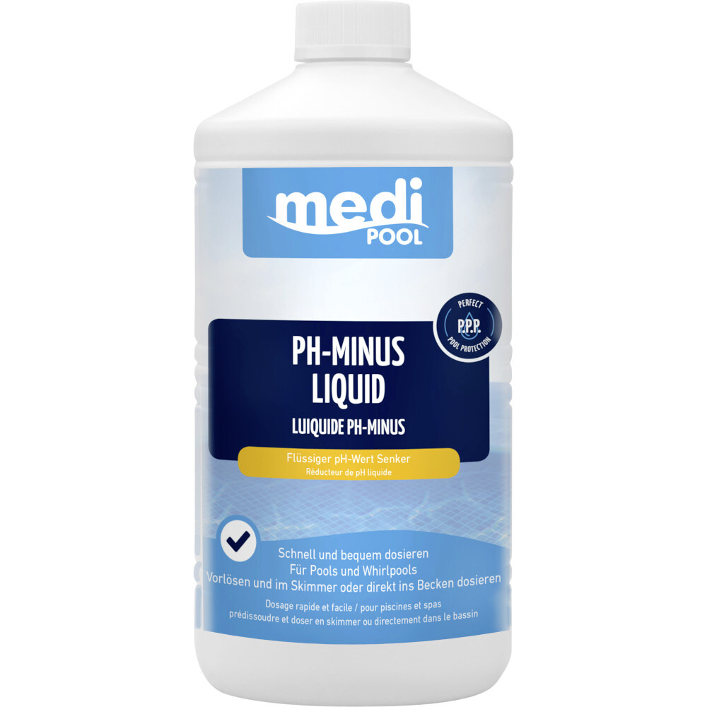 mediPOOL Pool pH Wert Senker, pH-Minus Liquid 1 L