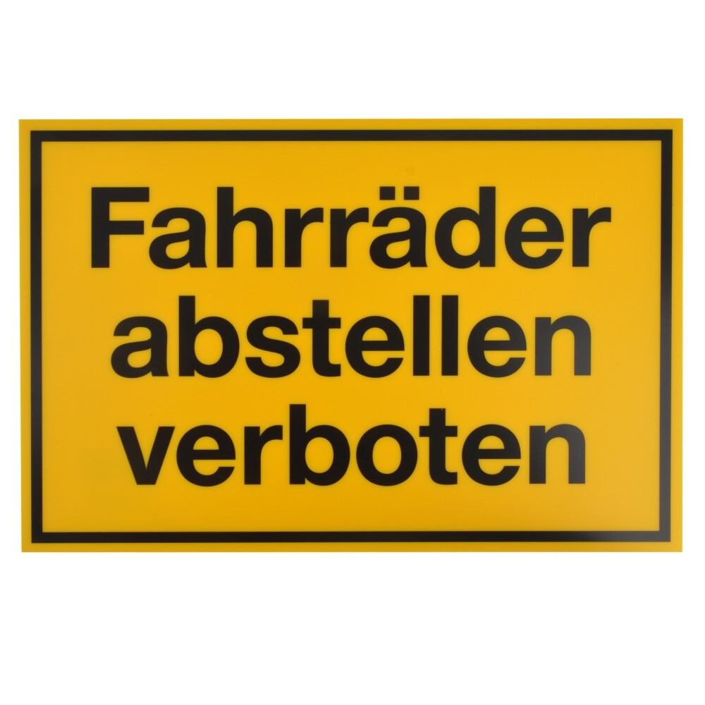 Schild Fahrräder abstellen verboten 300 x 200 mm