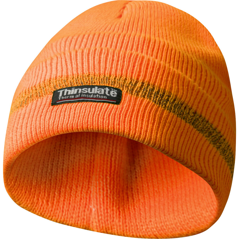 Mütze mit Reflektionsstreifen in Universalgröße in Orange
