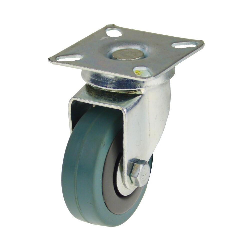 Lenkrolle Ø50mm max.40kg grau Transportrolle Möbelrolle Vollgummi Rolle