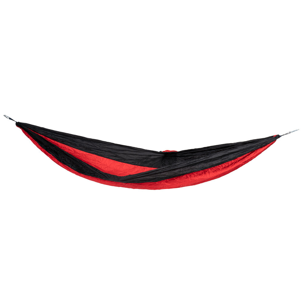 Hängematte 300 x 147 cm für zwei Personen schwarz-rot aus 210D Nylon