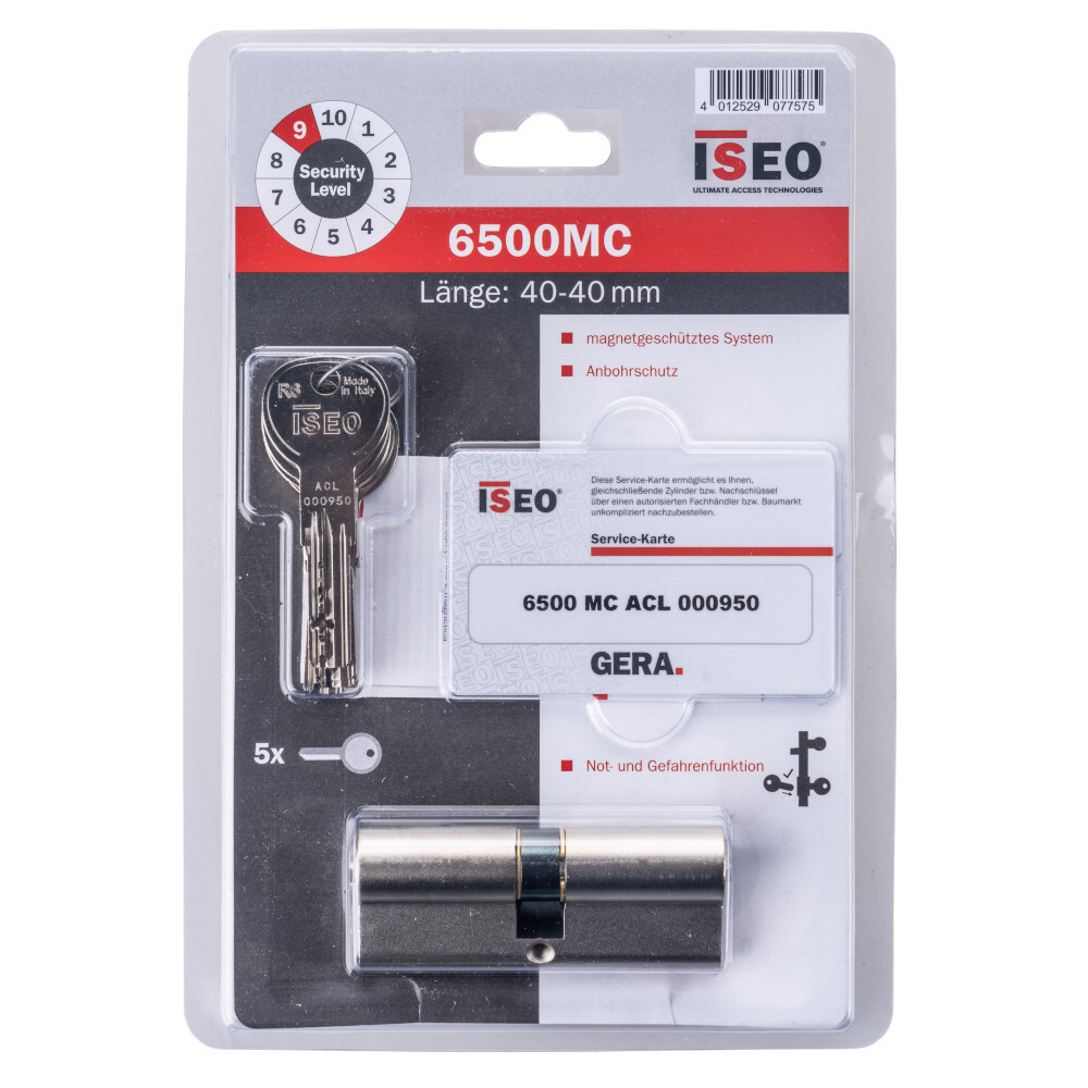 Schließzylinder 6500MC, 40-40 mm magnetisch gesichert mit Schlüsseln image number 0