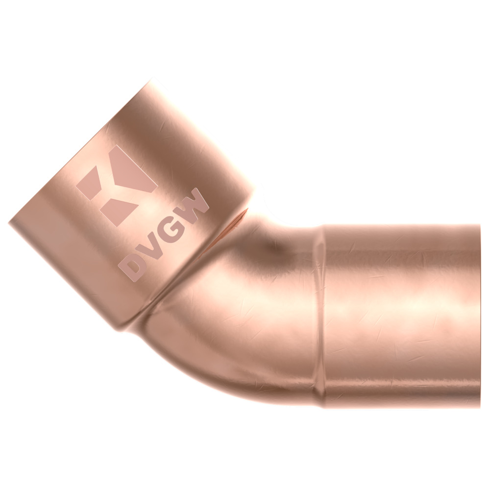 Bogenmuffe 45° Kupfer-Lötfitting 22 mm - Nr. 5040 image number 1