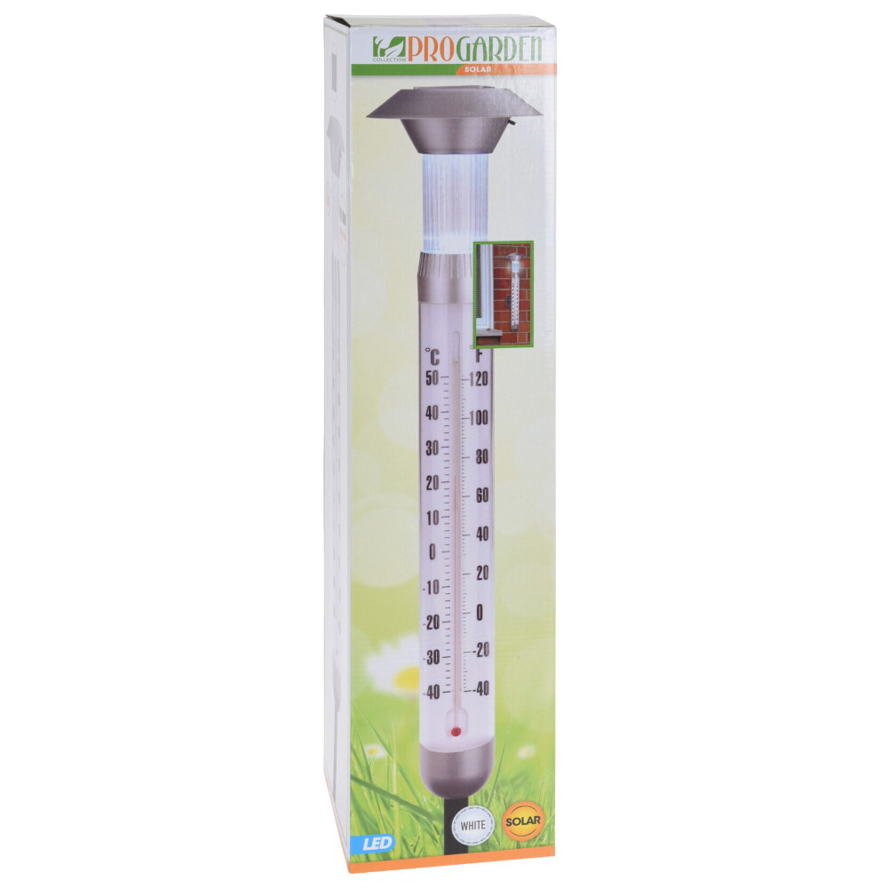 Solar Thermometer 2in1 mit 1 LED, kaltweiß image number 1