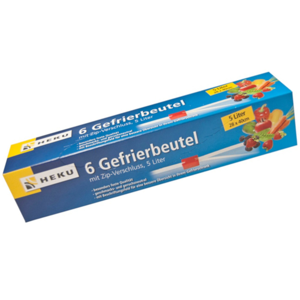 Gefrierbeutel 5 Liter 6 Stück mit Zip-Verschluss image number 0