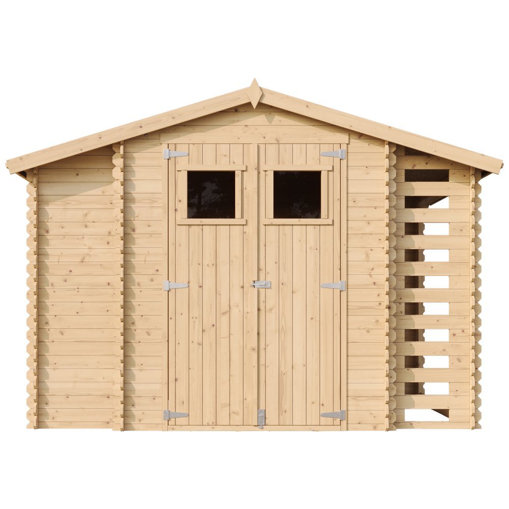 Timbela Gartenhaus aus Holz mit Brennholzschuppen image number 1