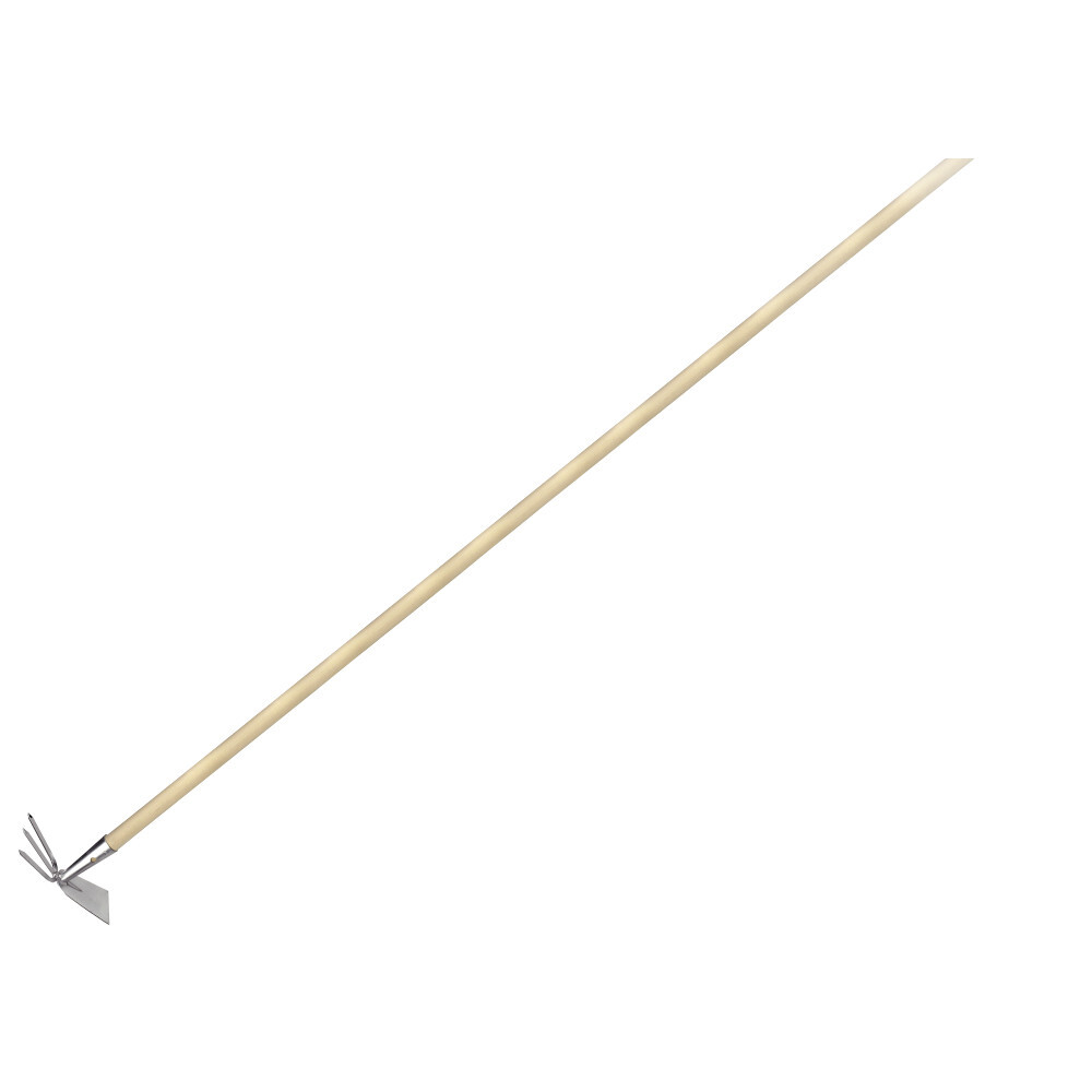 GERMANIA® Doppelhacke 3 Zinken mit Holzstiel