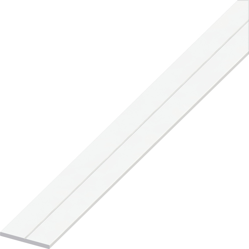 Flachstange 19,5 x 2 mm 1 m Hart-PVC wei&szlig; image number 0