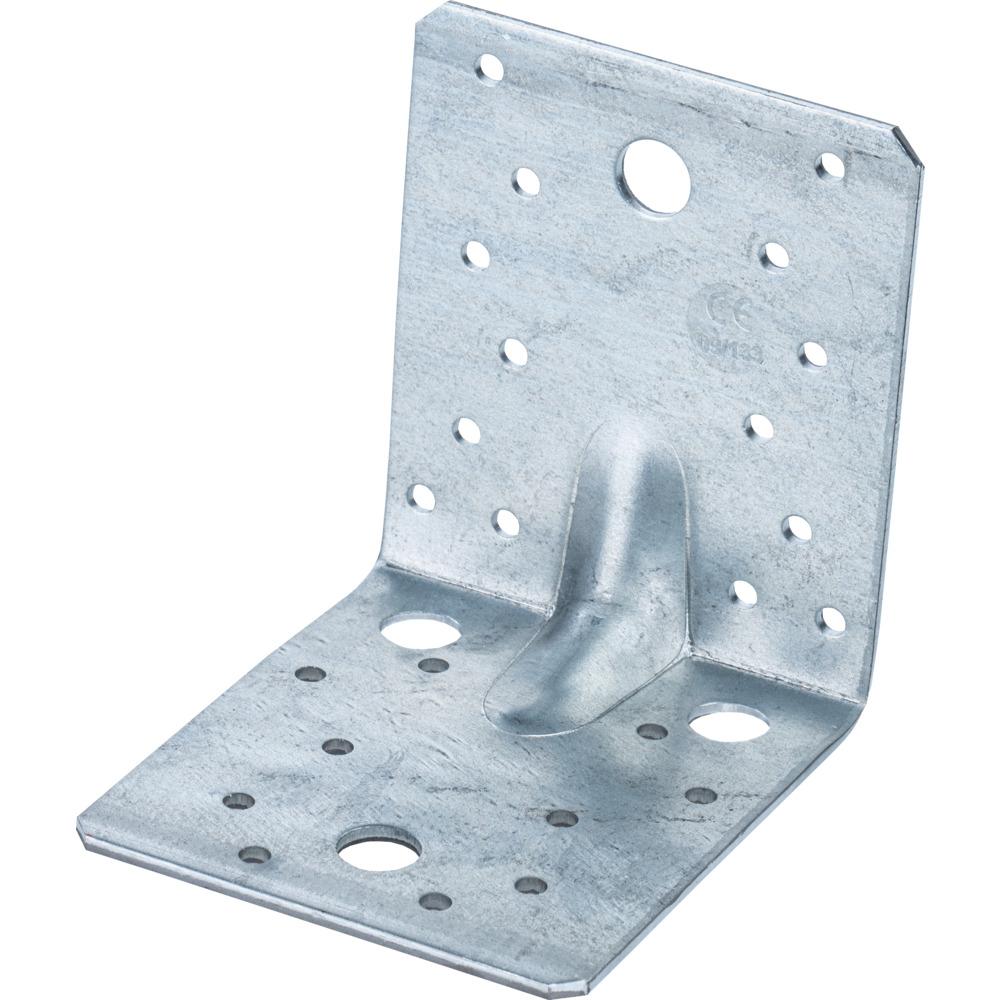 Lochplattenwinkel 105 x 105 x 90 mm aus Stahl mit Steg