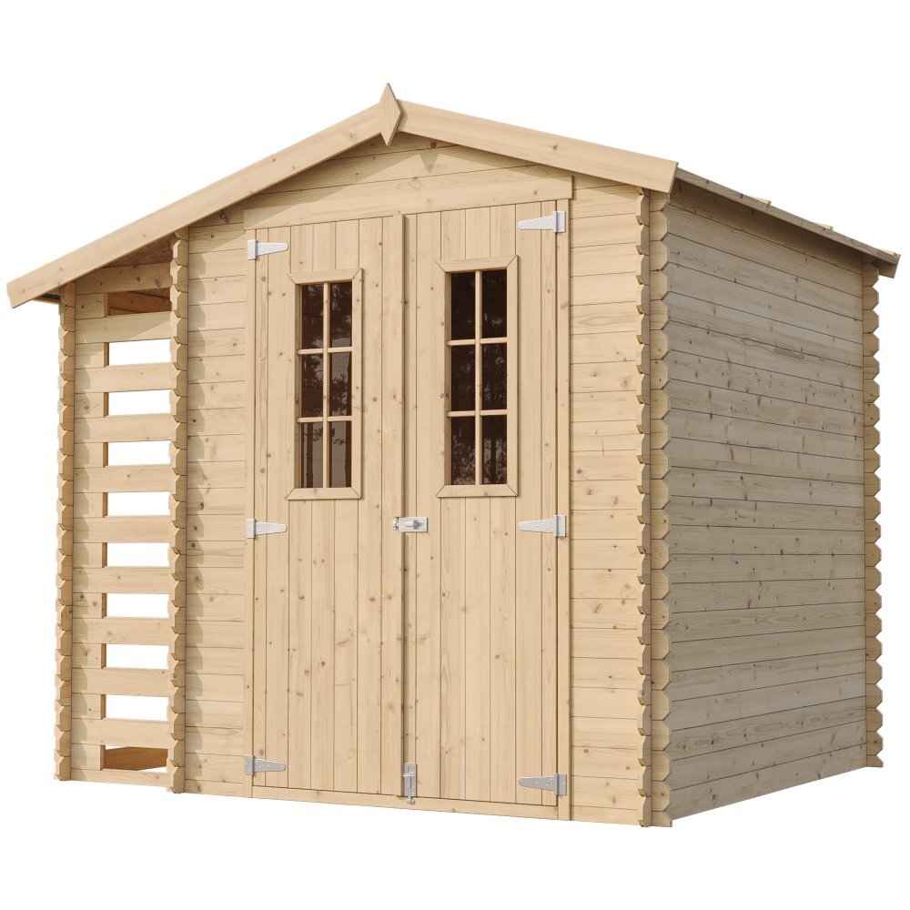 Timbela Gartenhaus aus Holz mit Brennholzschuppen image number 2