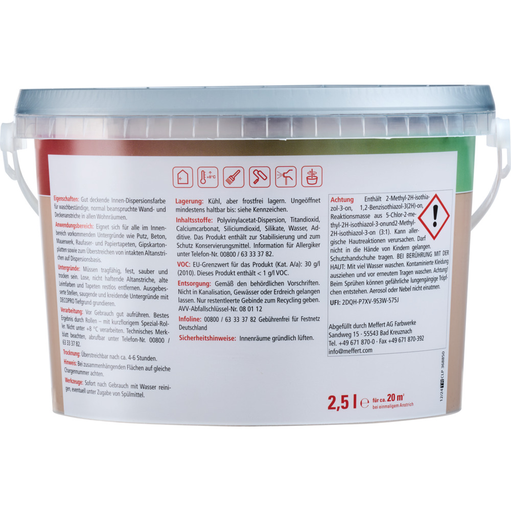 DECOPRO Wandfarbe 2,5 Liter cappuccino matt image number 1