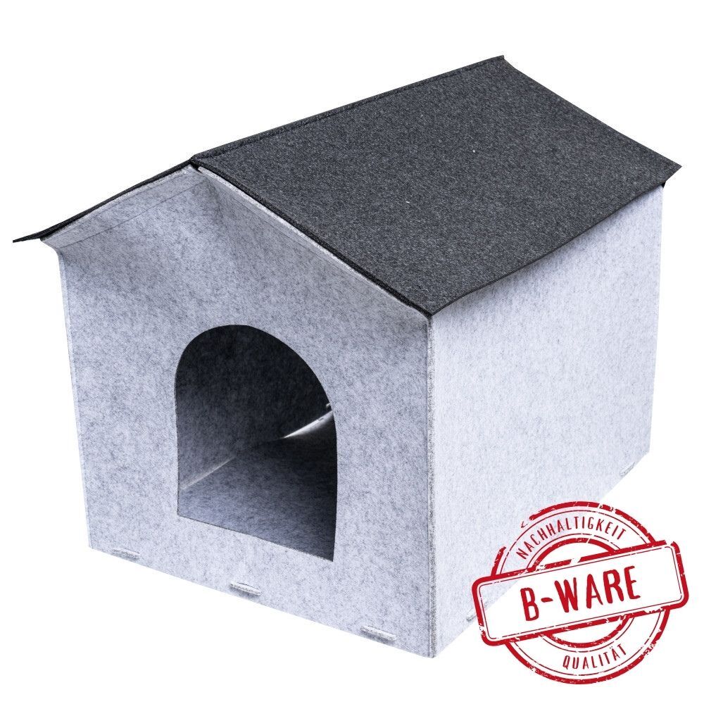 Hundeh&uuml;tte aus Filz in Anthrazit B-Ware