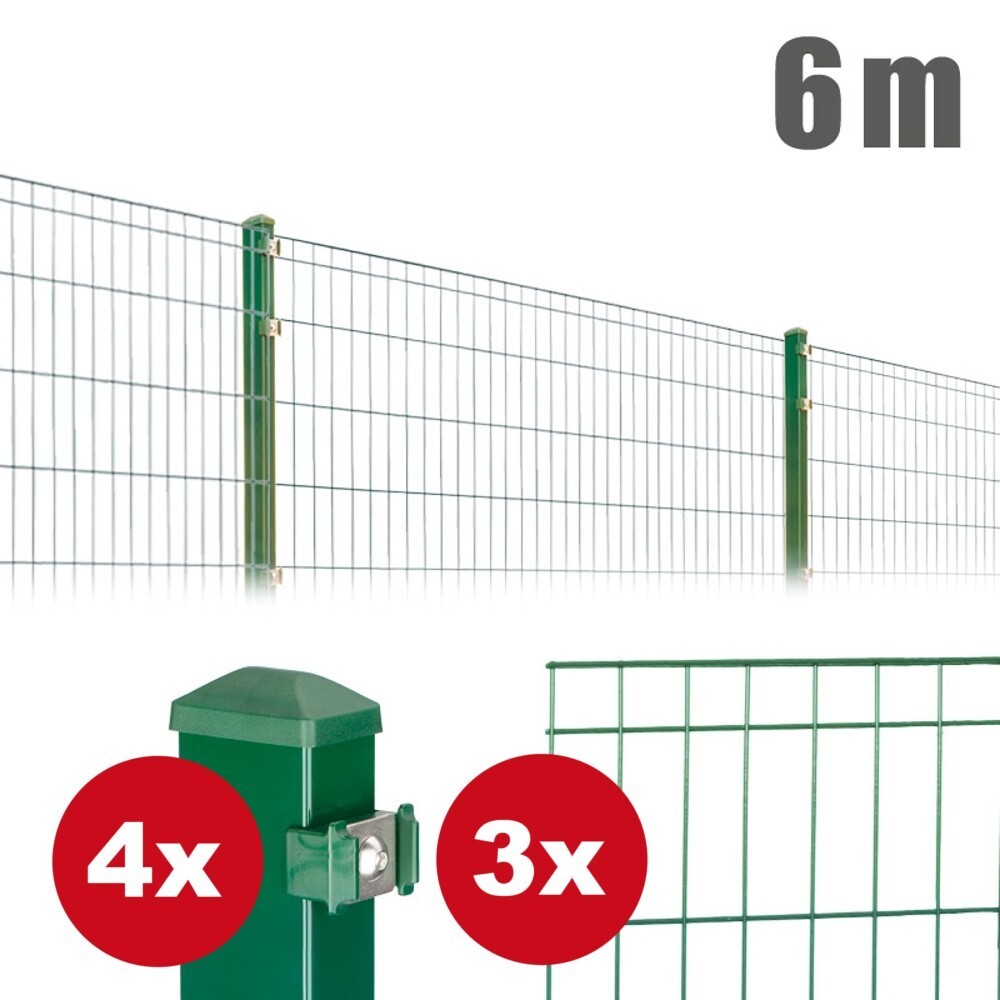 Zaunpaket MICHL ca. 1,0 m x ca. 6 m moosgr&uuml;n verzinkt pulverbeschichtet image number 0
