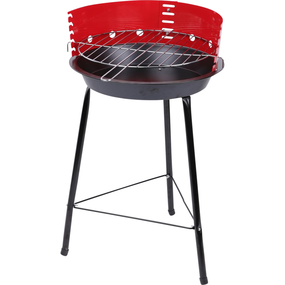 Campinggrill BBQ rund Schwarz-Rot
