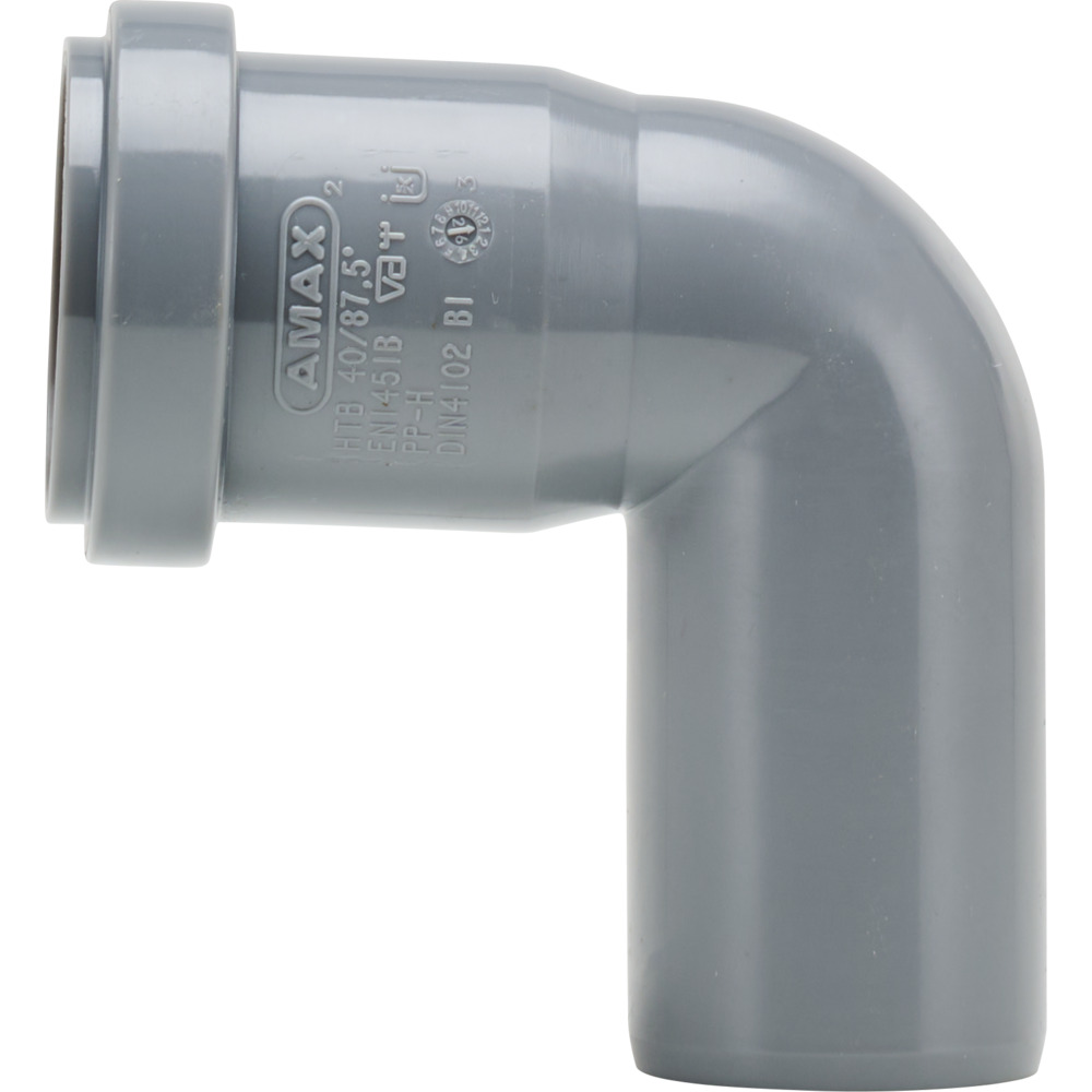 HTB-Abwasserbogen DN 40 mit 87&deg; Winkel