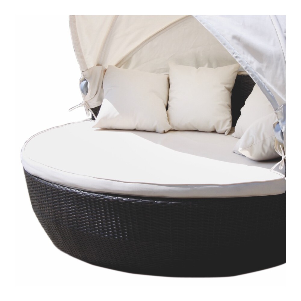 Sonneninsel Polyrattan Ø 170 cm mit Sonnendach in Schwarz image number 1