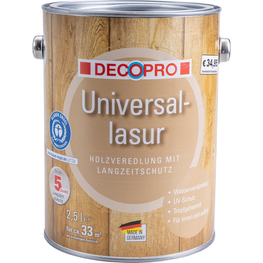 DECOPRO Universal-Lasur 2,5 Liter in Alabaster für innen und außen