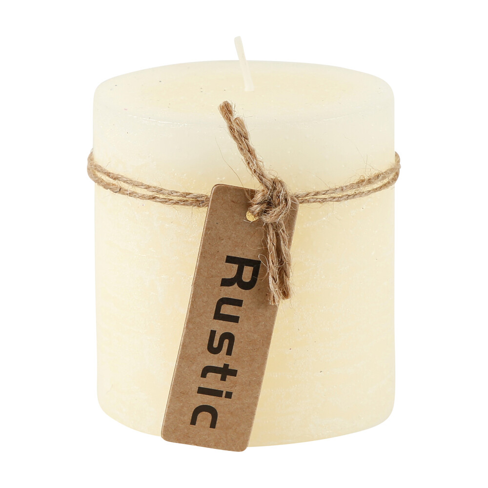 Stumpenkerze Rustic creme 7 x 7,5 cm