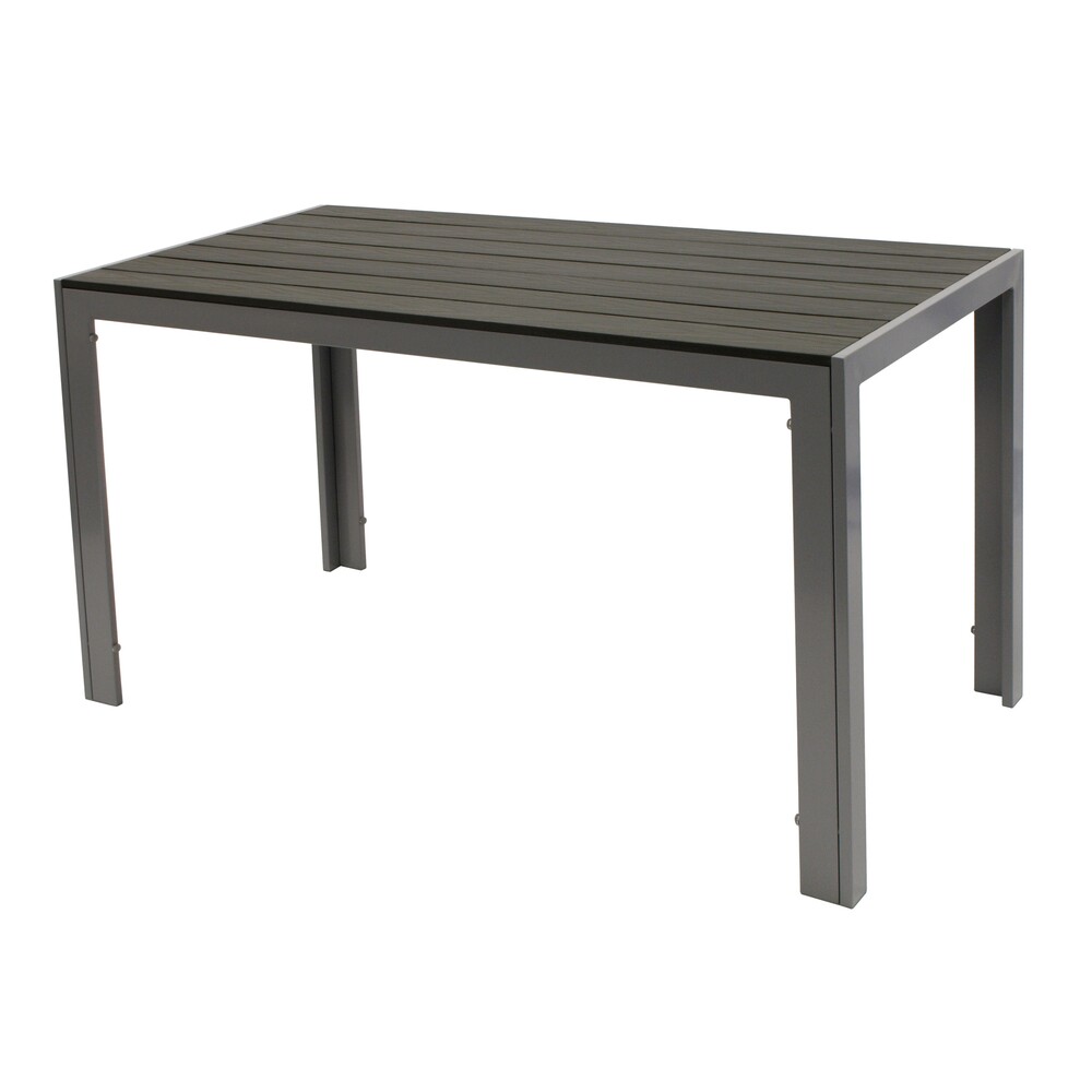 Gartentisch 70 x 125 cm Aluminium und Kunstholz