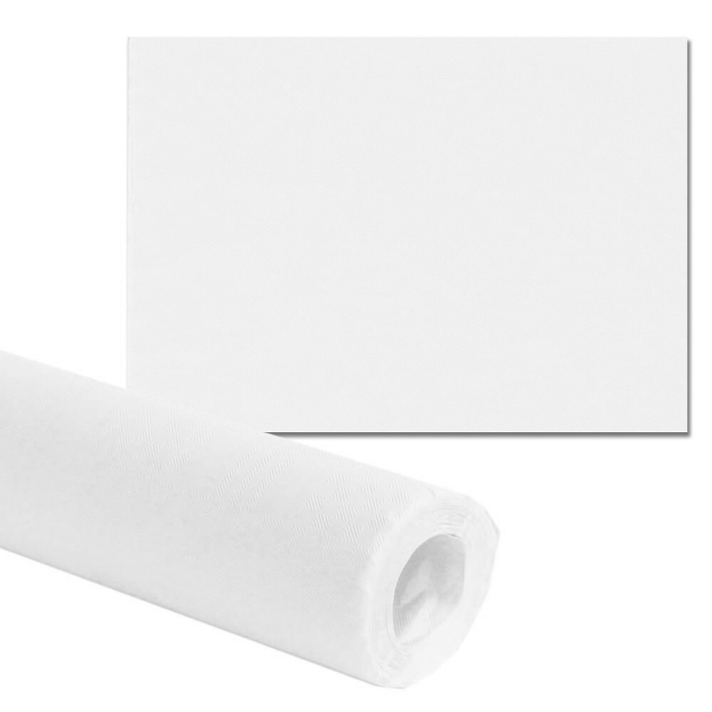 Papiertischdecke mit Damastprägung 10 x 1 m weiß image number 0