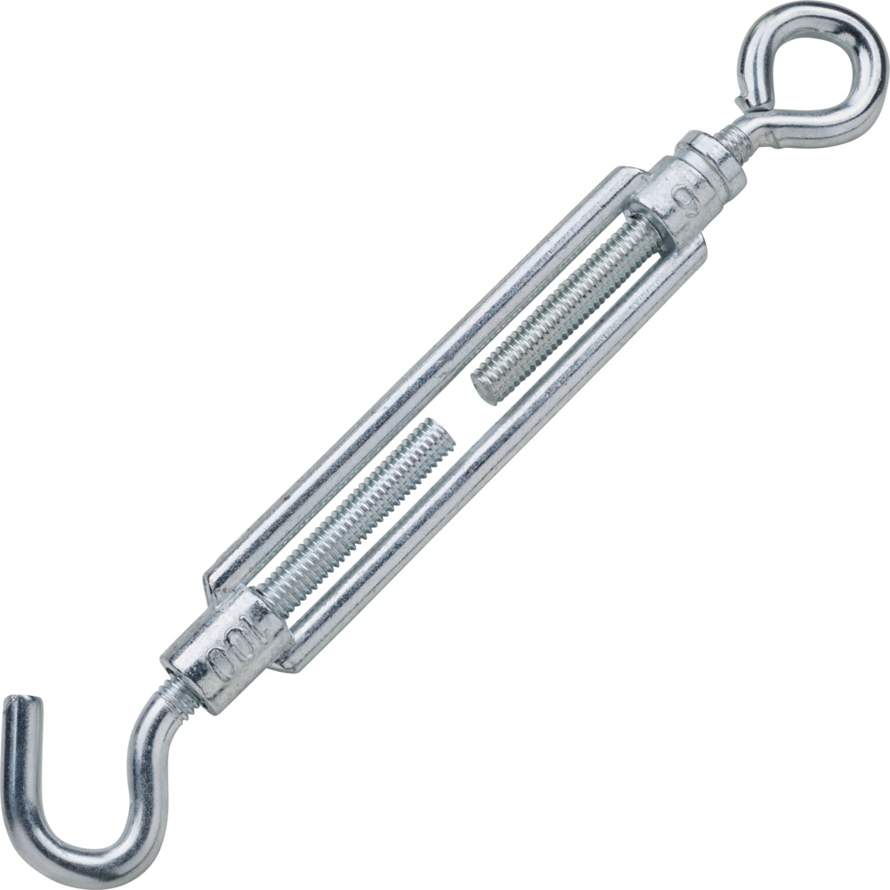 Seilspanner 6 x 100 mm, mit Haken und Öse, Edelstahl