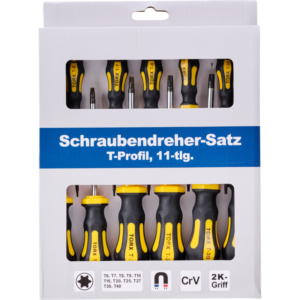 Schraubendreher-Satz mit T-Profil, 11-teilig, CrV-Stahl image number 1