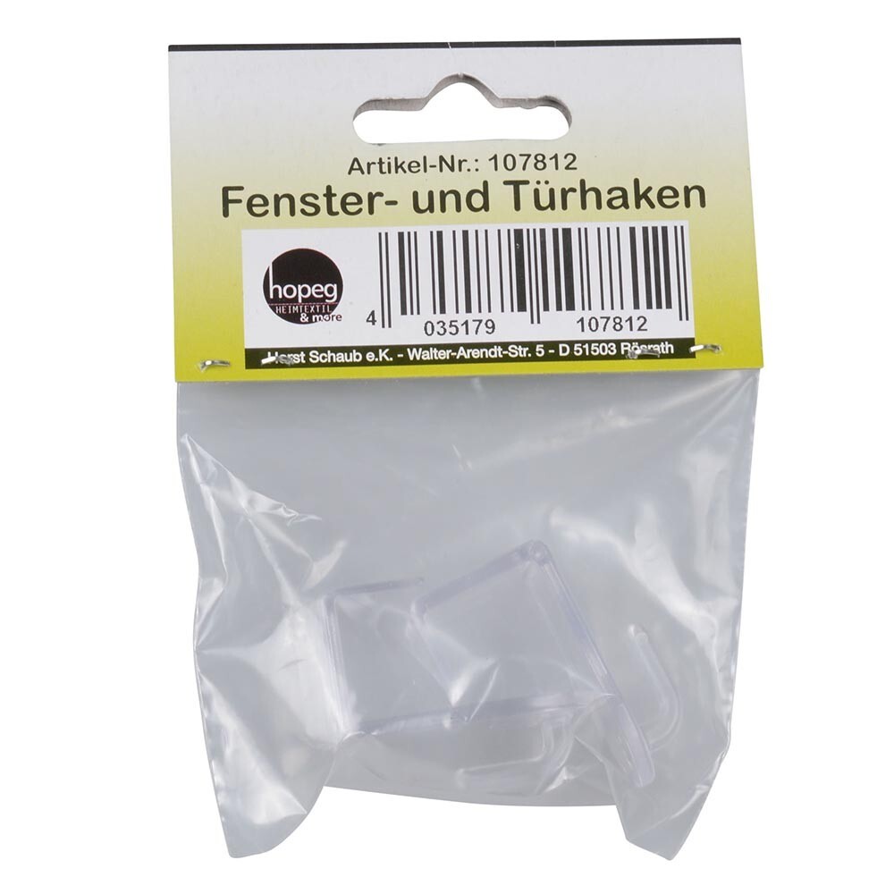 Fenster- und Türhaken 2er Set in Transparent