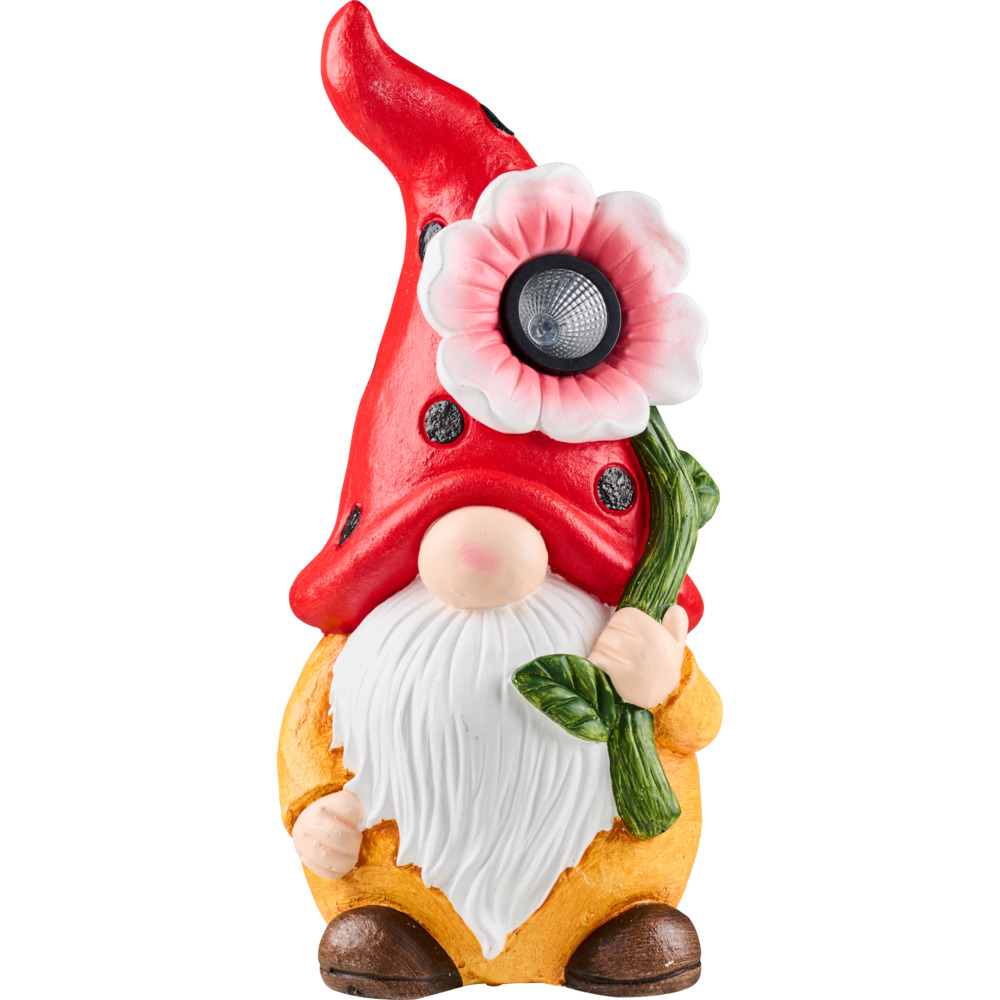 Zwerg mit Solar-LED-Blume, 3-fach sortiert image number 1