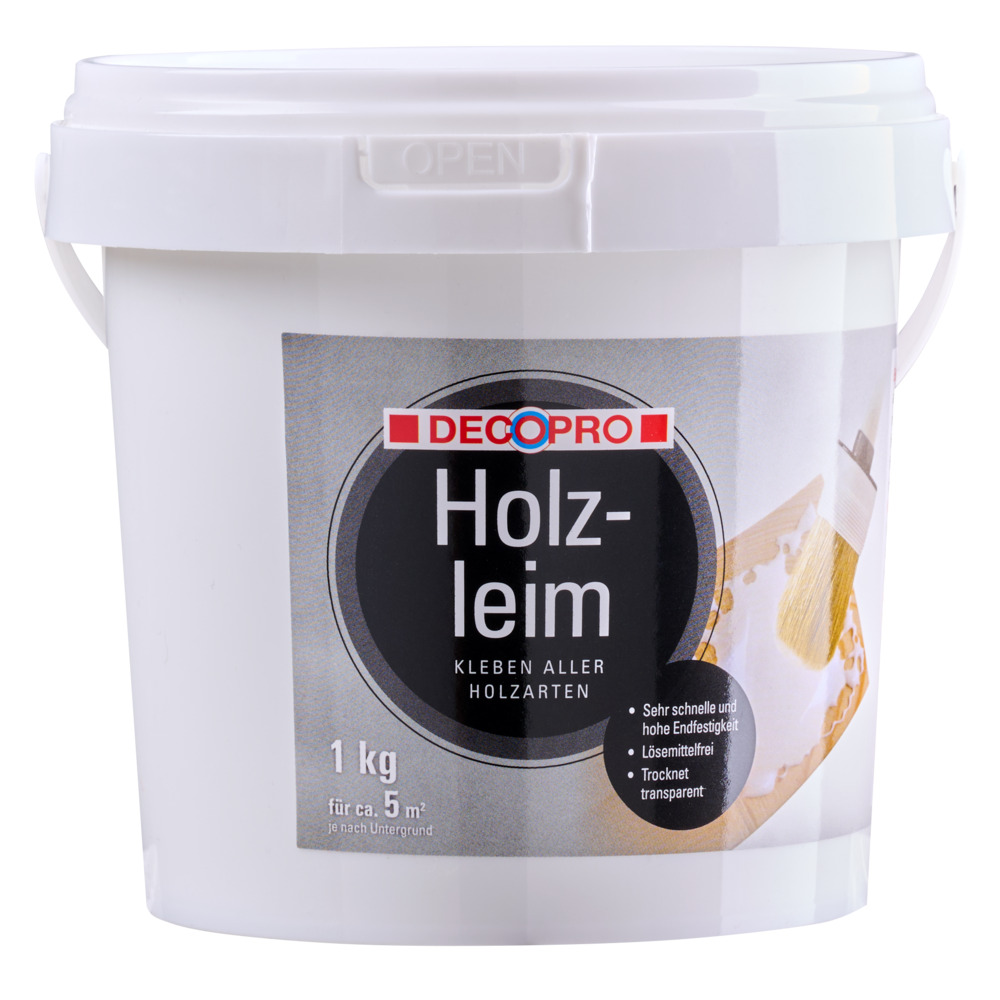 DECOPRO Holzleim im Eimer transparent für sämtlichen Holzarten und Möbelmontage image number 1