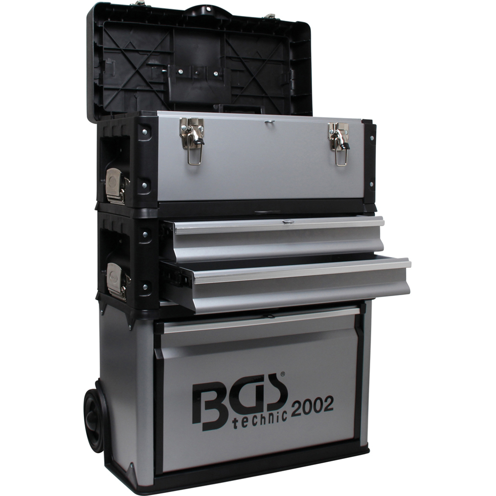 BGS® Montagewagen fahrbar mit 3 abnehmbaren Werkzeugkoffern