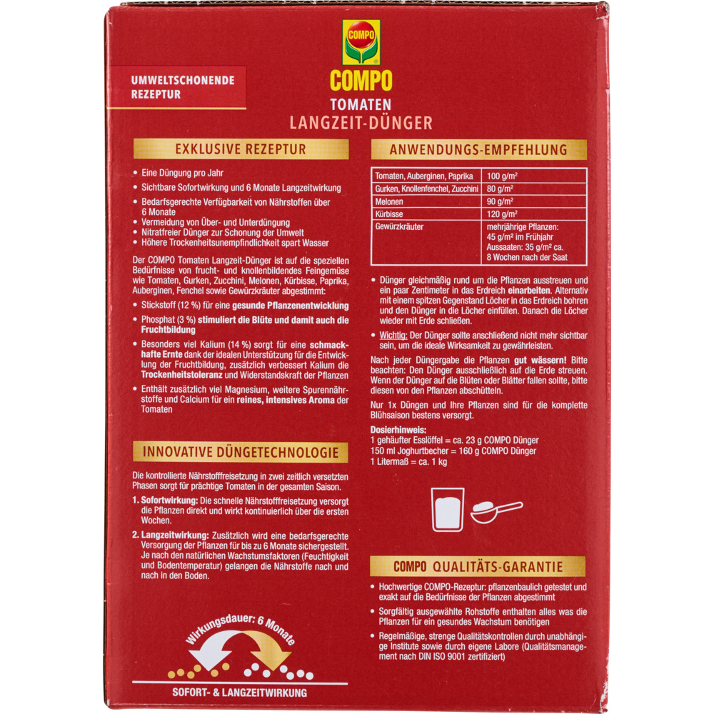 COMPO Tomaten Langzeit-D&uuml;nger 850 g image number 2