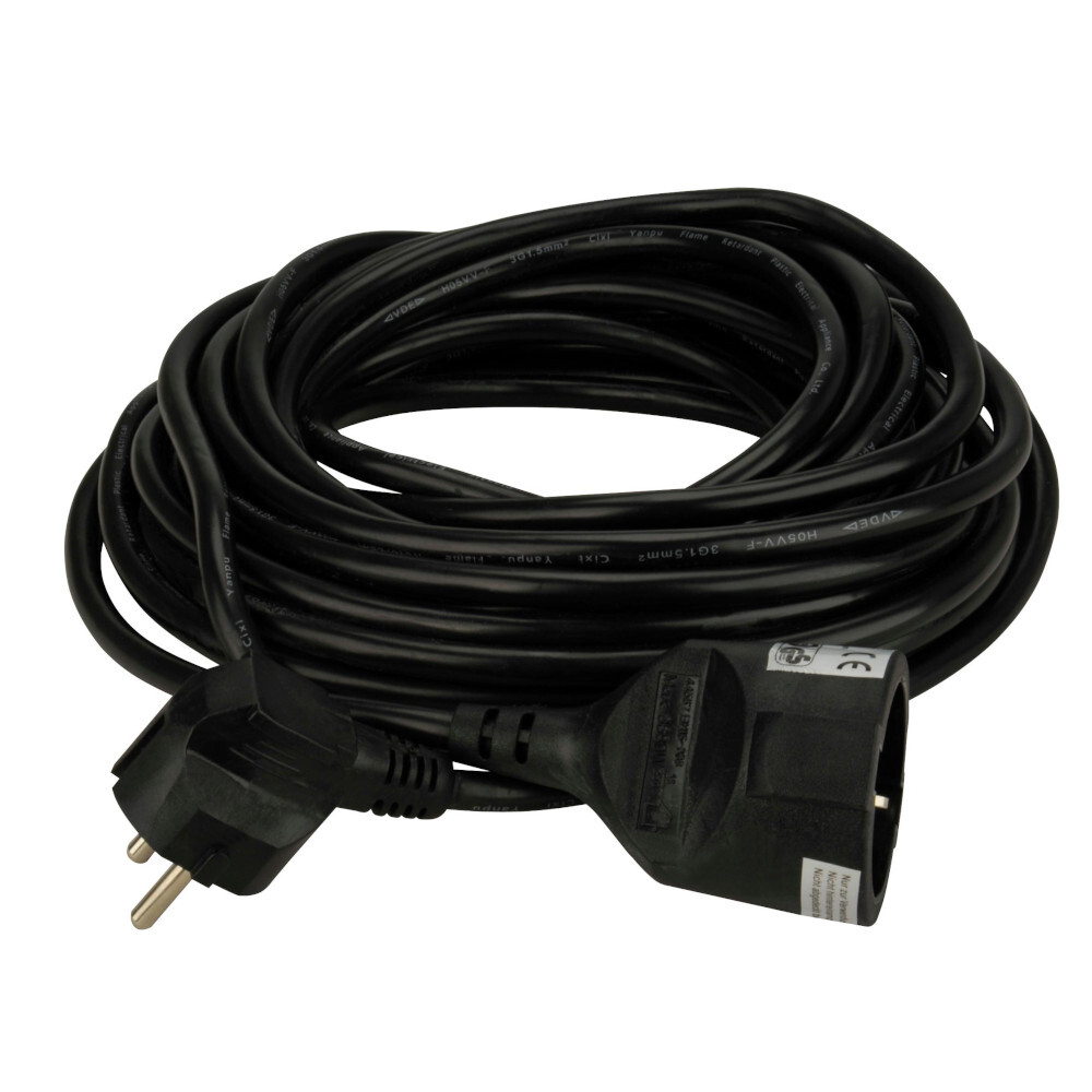 Verlängerungskabel mit Schutzkontakt Stecker 10 m, schwarz image number 0