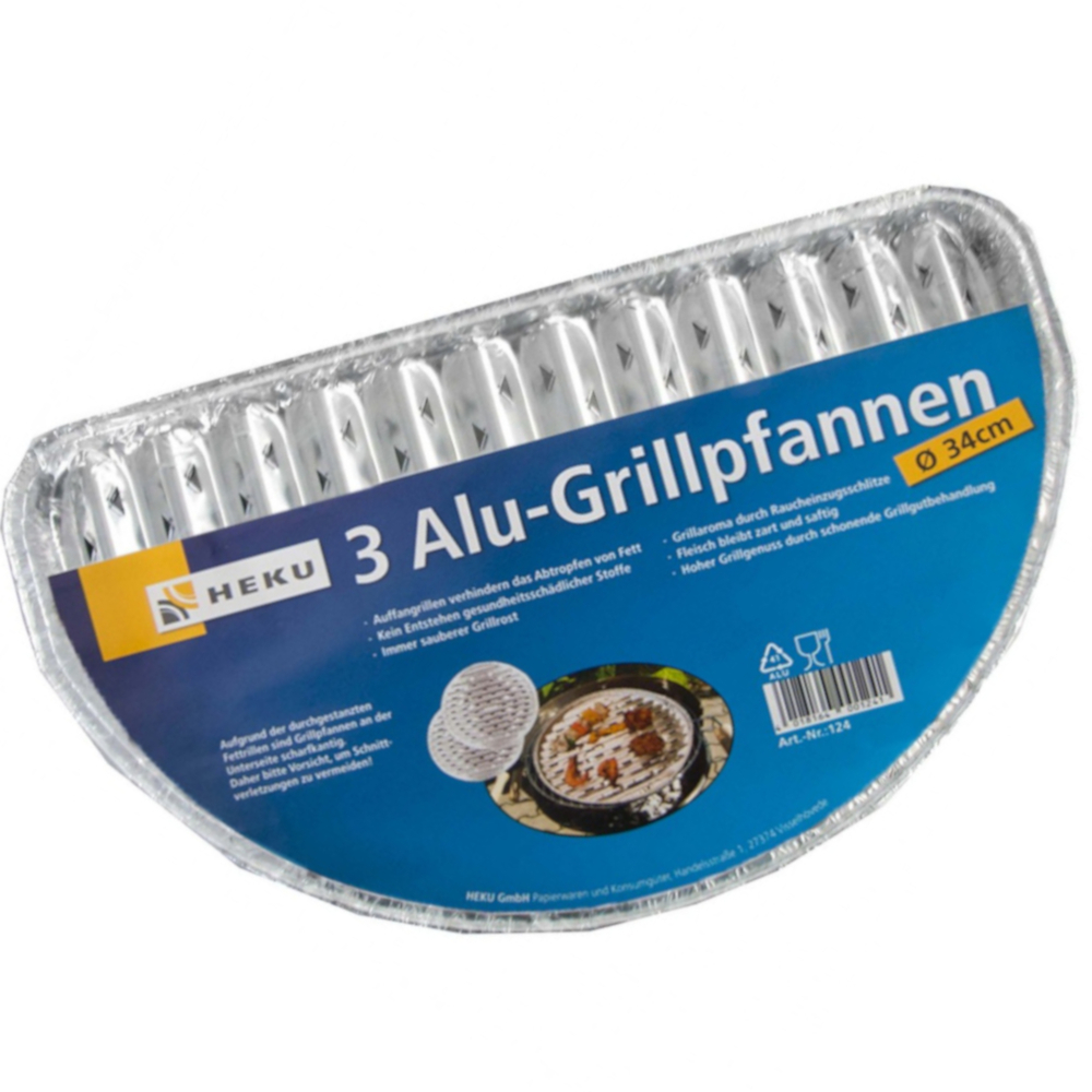 Alu Grillpfanne halbrund 3 St&uuml;ck