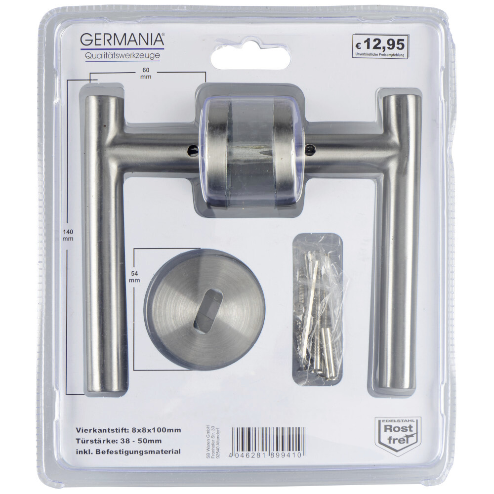 GERMANIA® Türgriff Drückergarnitur L-Form aus Edelstahl image number 4