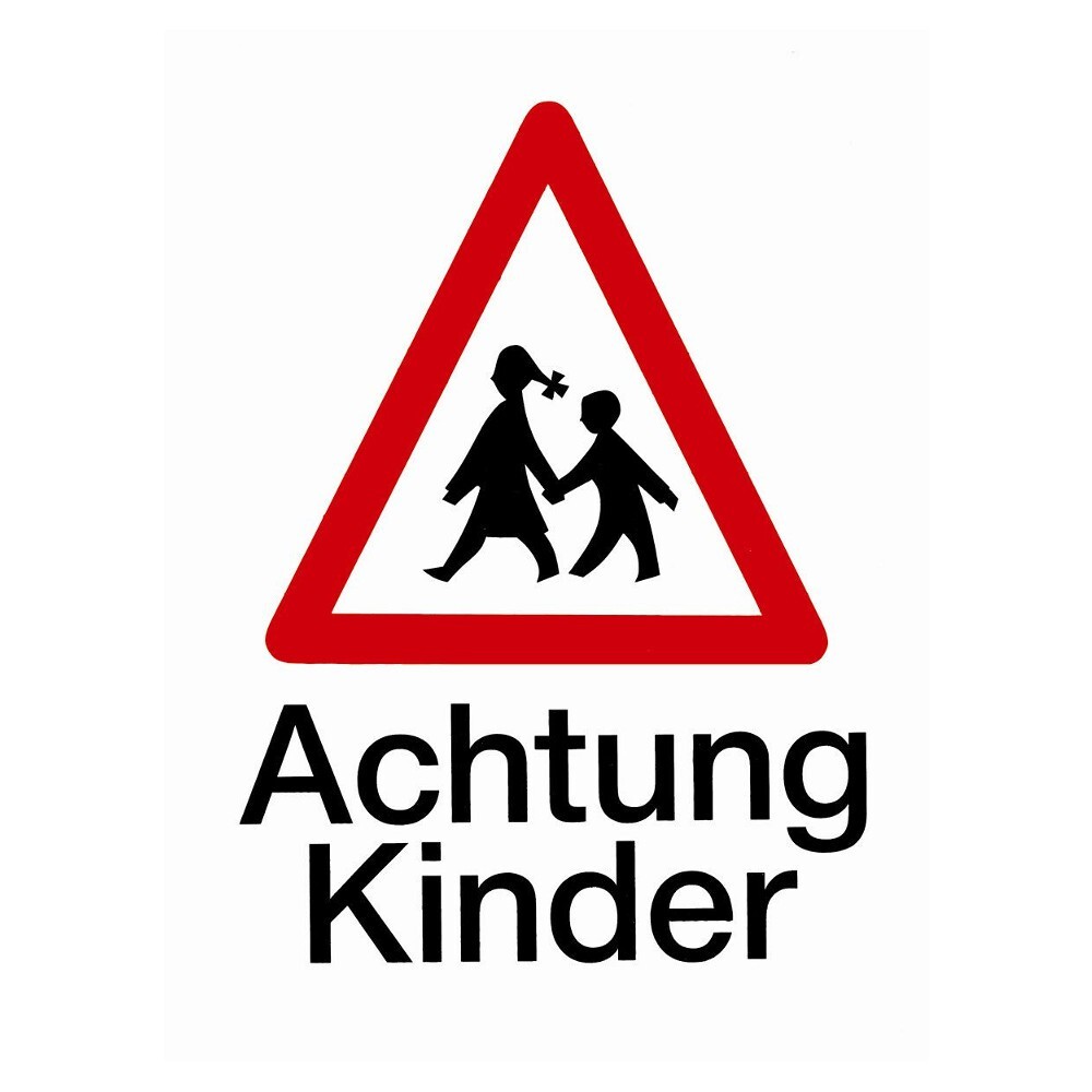 Hinweisschild Achtung Kinder 194 x 260 mm, selbstklebend image number 0