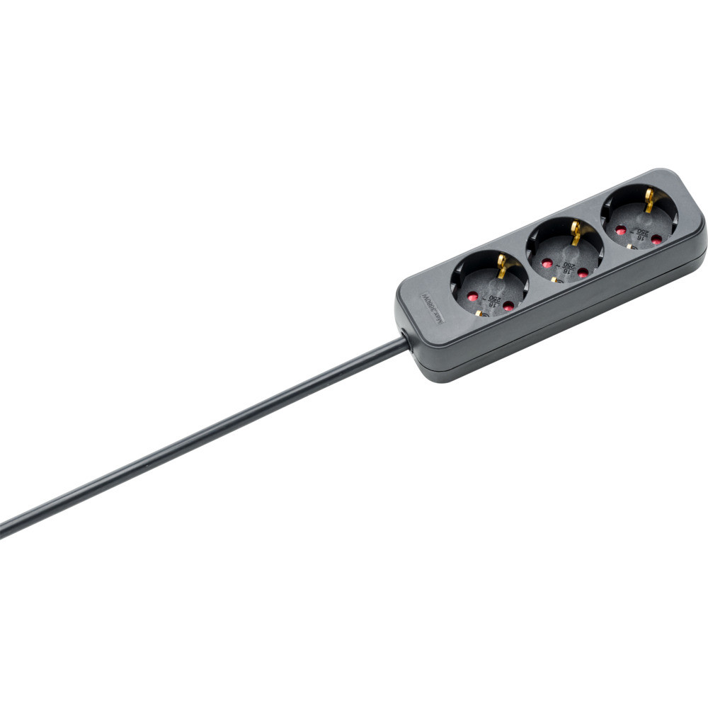 Steckdosenleiste 3-fach schwarz, mit Kindersicherung image number 1