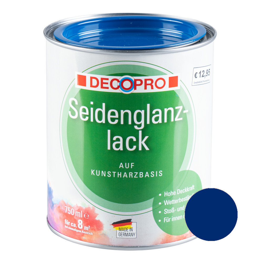 DECOPRO Seidenglanzlack enzianblau RAL 5010 für innen und außen image number 0