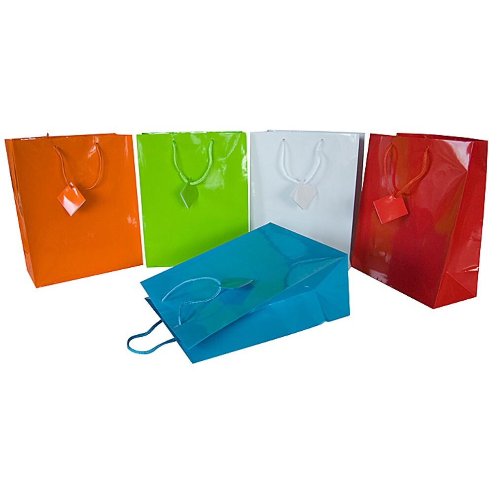 Geschenktasche uni, gross mit Kordel, 32,5 x 26 x 12,5 cm