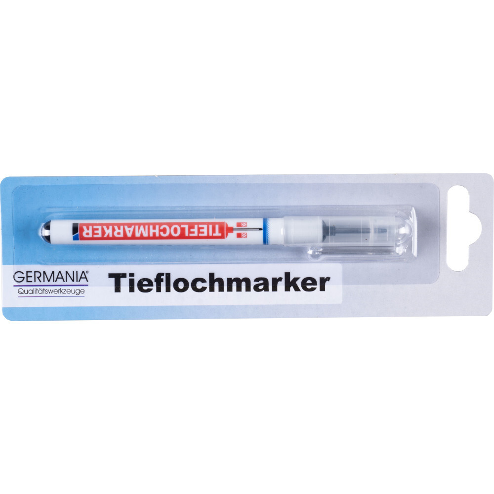 GERMANIA® Tieflochmarker schwarz 140 mm mit Skalierung und Clip