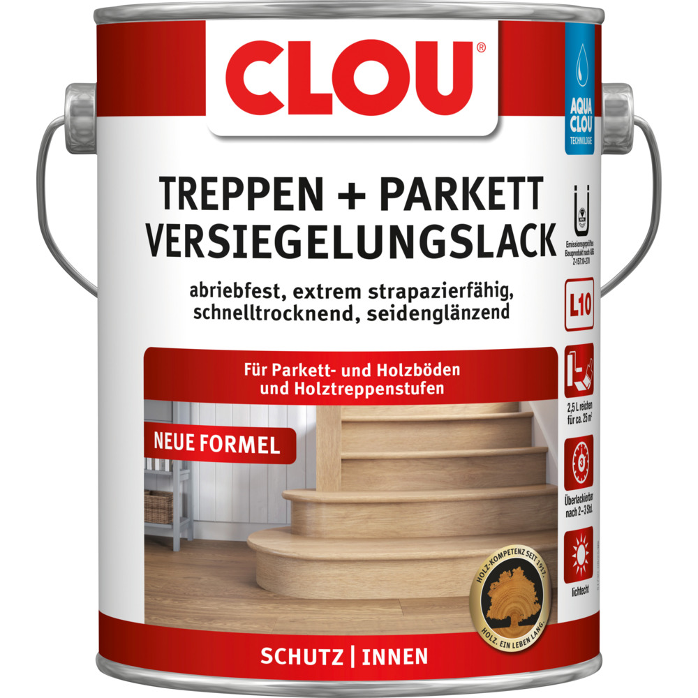 Aqua Clou&reg; Treppen- und Parkettversiegelungslack 2,5 Liter image number 0