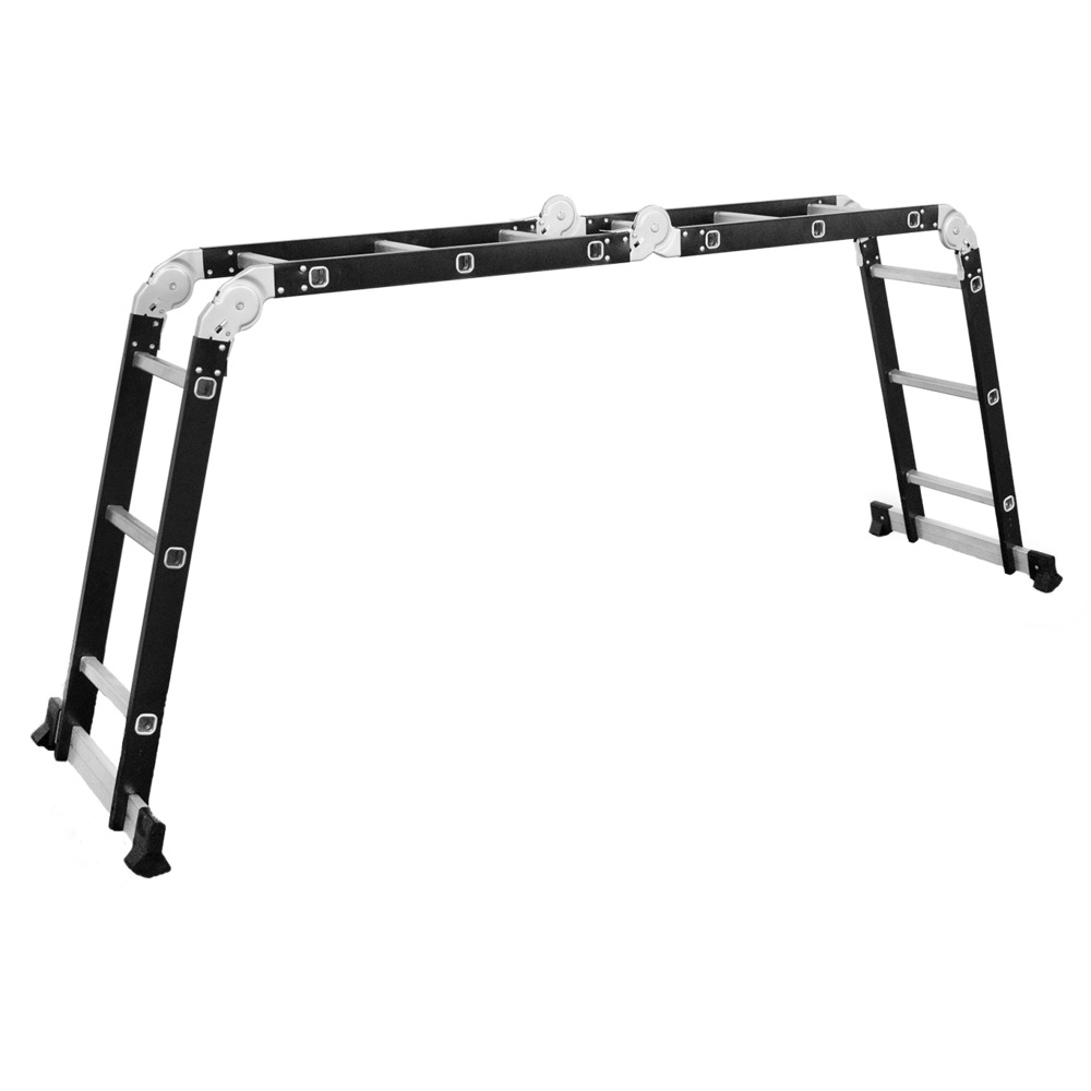 Mehrzweckleiter Aluminium und Stahl 4x3 mit Plattform image number 1