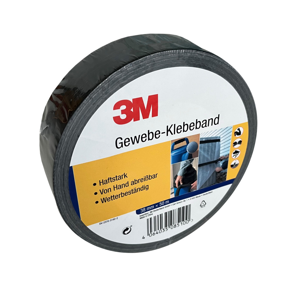 3M Gewebeklebeband schwarz 38 mm x 50 m
