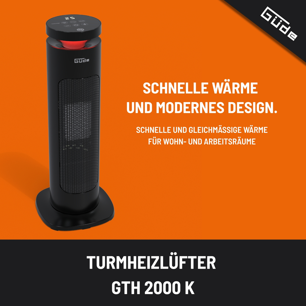 G&uuml;de&reg; Turmheizl&uuml;fter GTH 2000 K 2000 W mit Fernbedienung image number 6