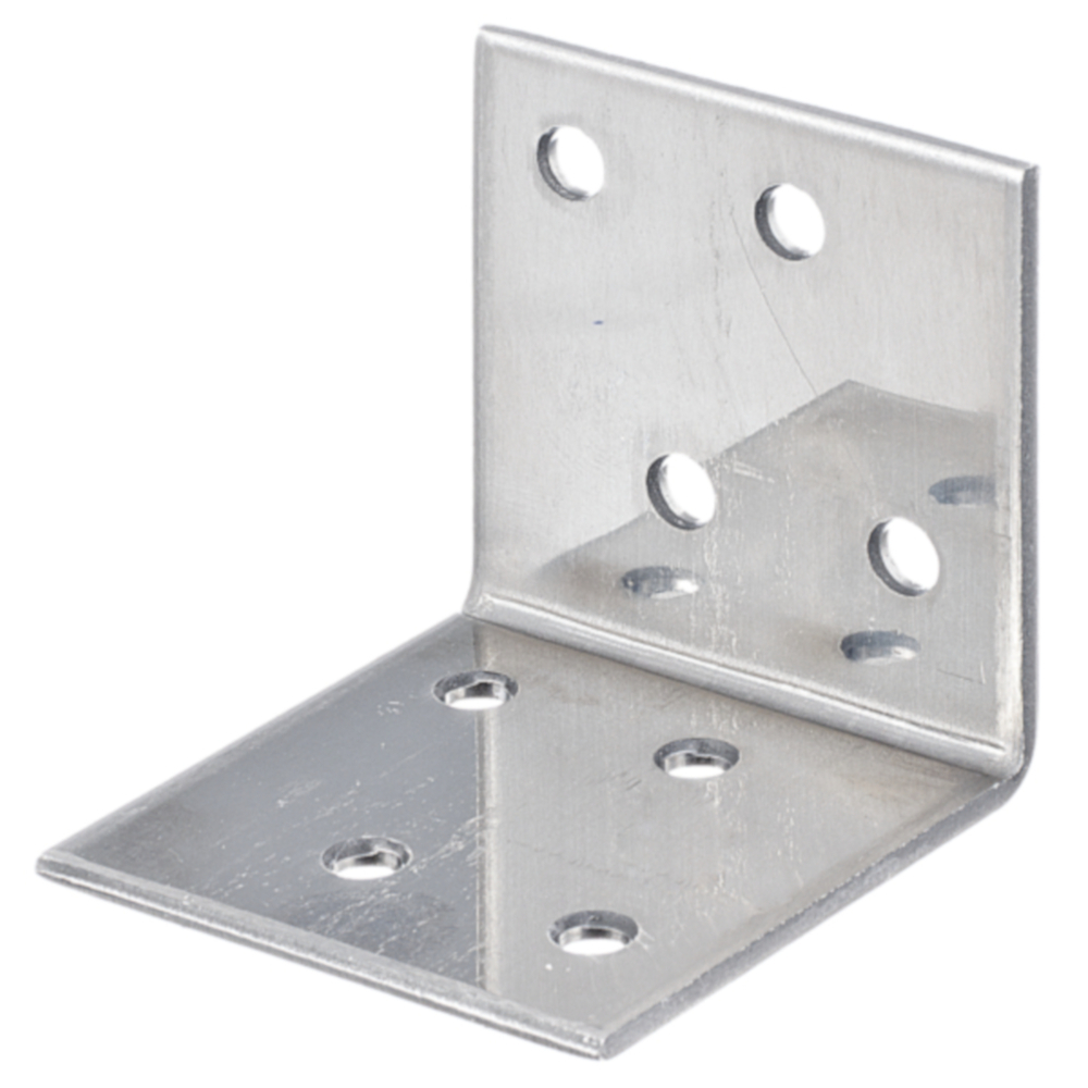 Winkelverbinder 40 x 40 x 40 mm aus Edelstahl mit 8 Löchern