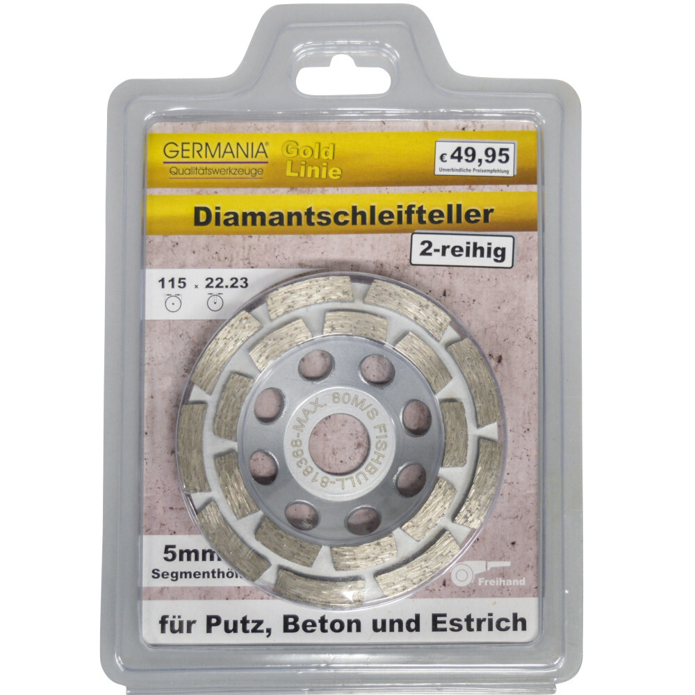 GERMANIA® Diamantschleifteller zweireihig, 115 x 22,23 mm