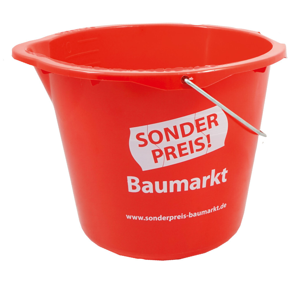Sonderpreis Baumarkt Wassereimer 12 Liter aus Kunststoff in rot mit Tülle