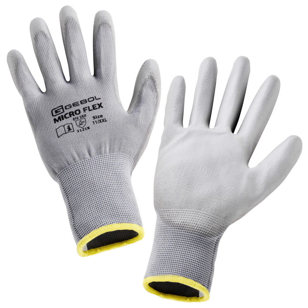 Handschuhe Nano Flex Touch Größe 11 in Schwarz mit PU-Beschichtung