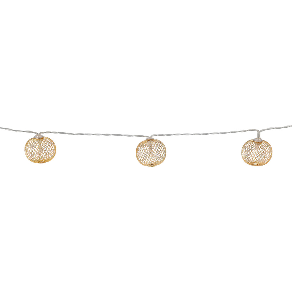 LED Lichterkette mit 10 Silk Kugeln Silber oder Gold image number 2